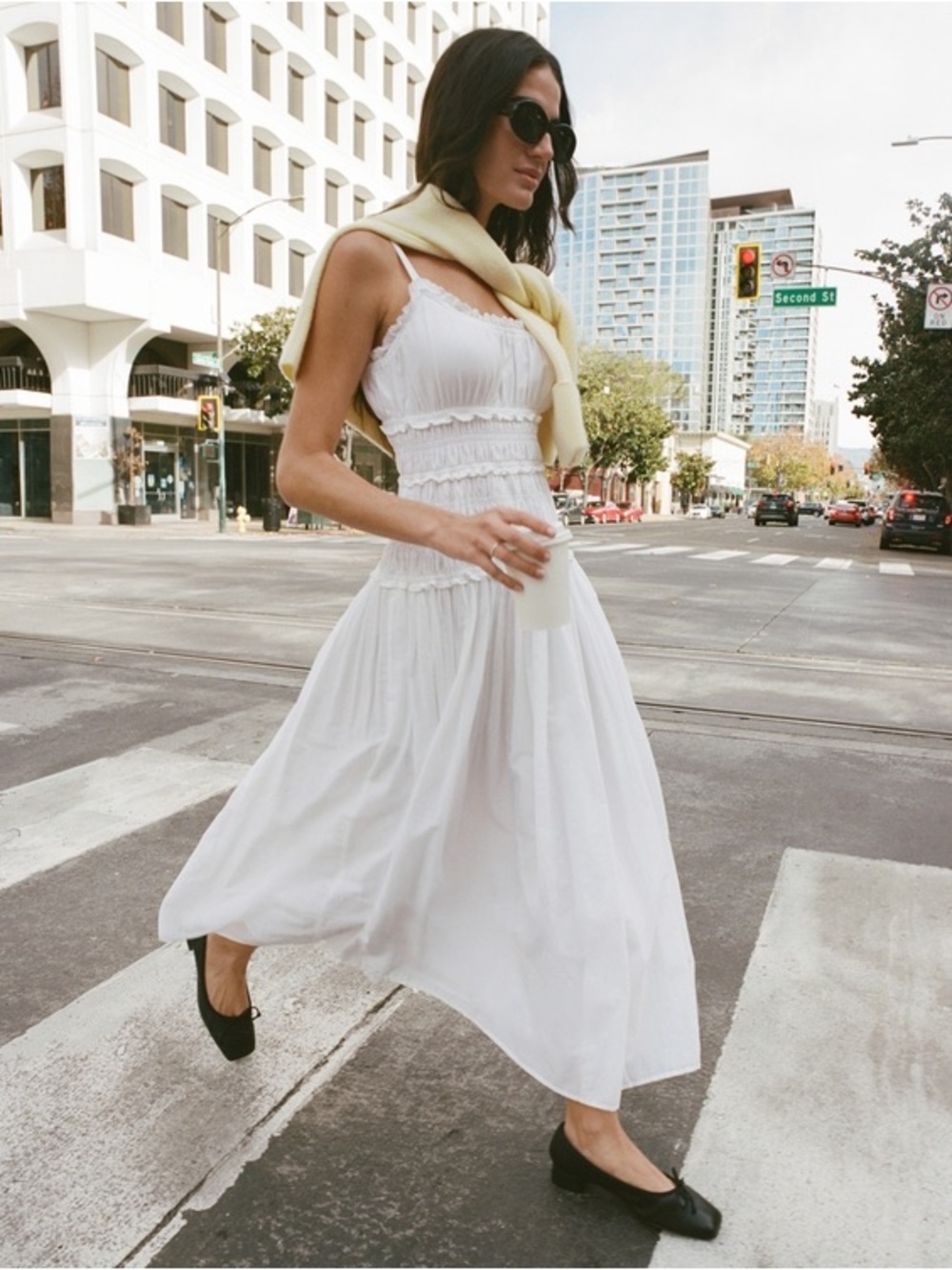 Abercrombie & Fitch Bra-Free Smocked Drop-Waist Maxi Dress